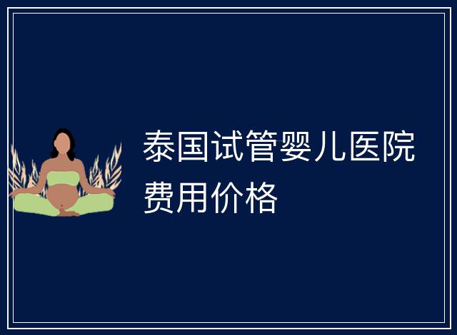 泰國試管嬰兒醫(yī)院費用價格