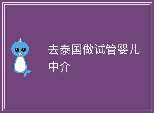去泰國做試管嬰兒中介