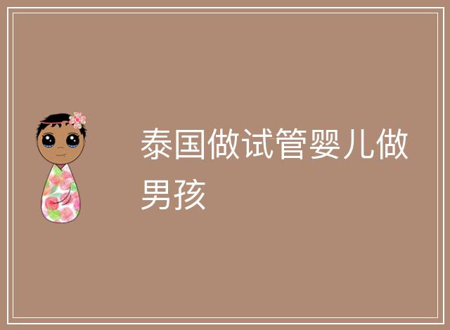 泰國做試管嬰兒做男孩