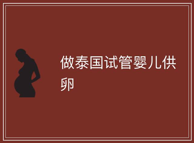 做泰國試管嬰兒供卵