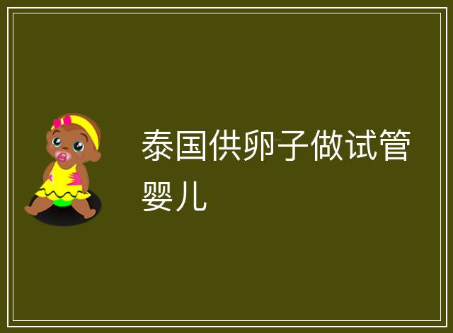 泰國(guó)供卵子做試管嬰兒