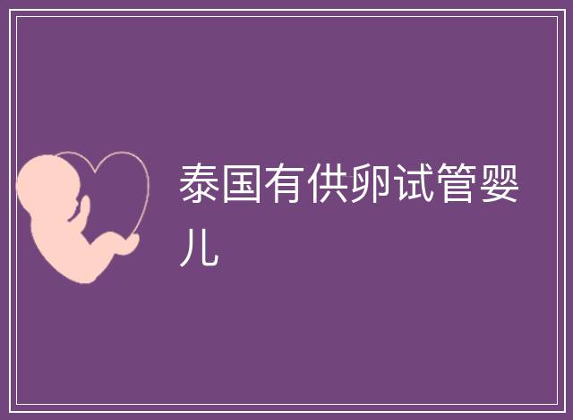 泰國有供卵試管嬰兒