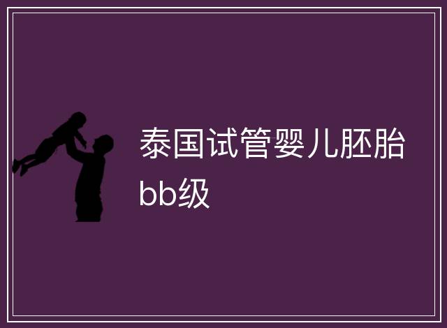 泰國試管嬰兒胚胎bb級