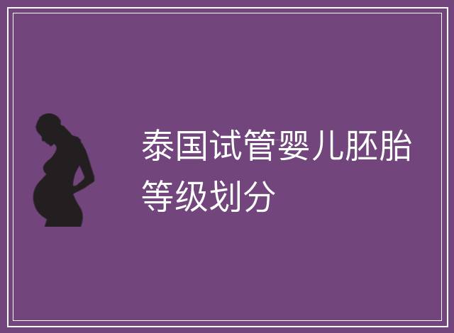 泰國試管嬰兒胚胎等級劃分