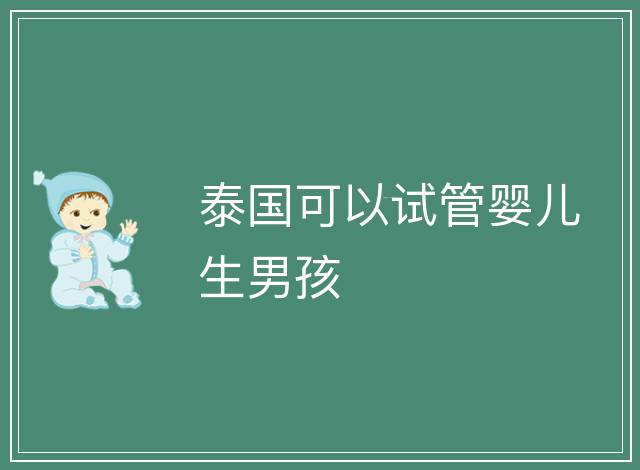 泰國可以試管嬰兒生男孩