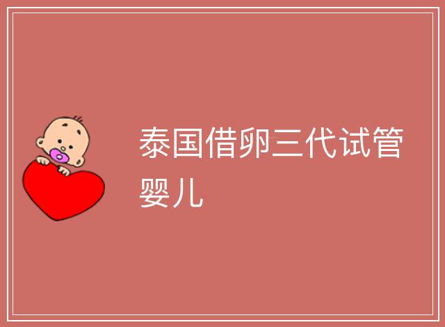 泰國(guó)借卵三代試管嬰兒