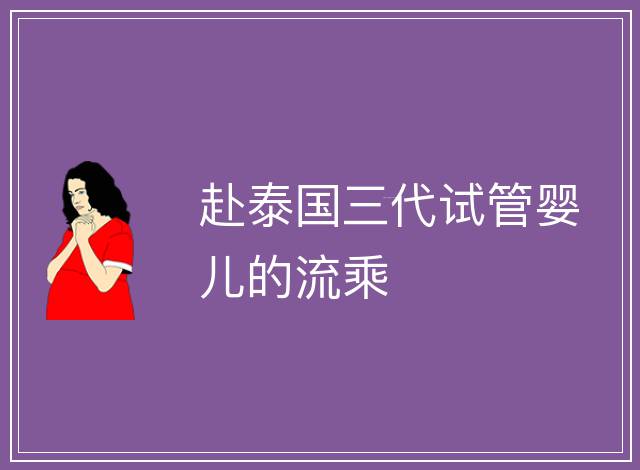 赴泰國三代試管嬰兒的流乘